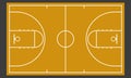 Basketball court. Realistic blackboard for strategy or tactic plan. Colorful vector illustration Royalty Free Stock Photo